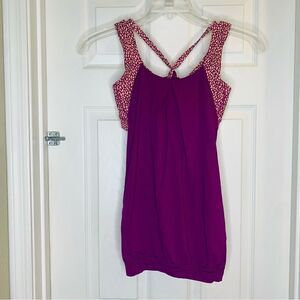Lululemon Nouveau Limits Plum Criss-Cross Tank Size 6